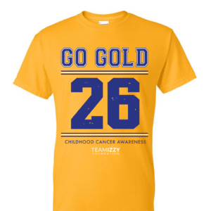 A yellow t-shirt that reads "Go Gold 2026"